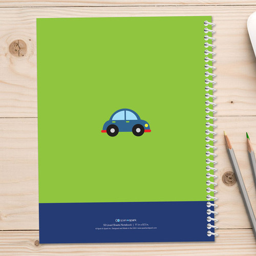 cute little car personalized notebook for kids