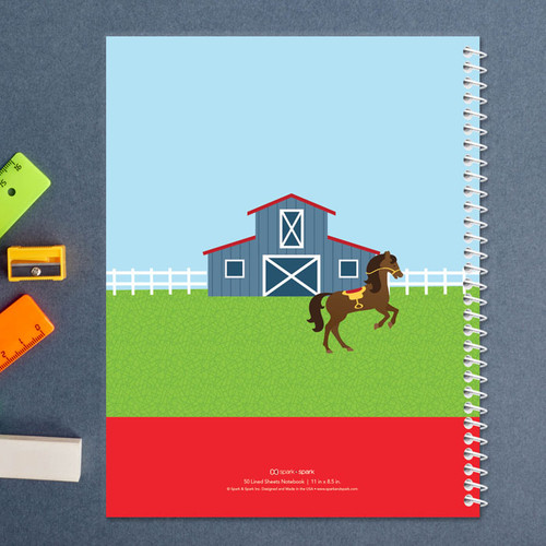 cute race horse personalized notebook for kids
