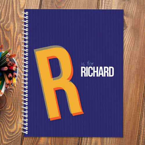 Double Initial Blue Kids Notebook