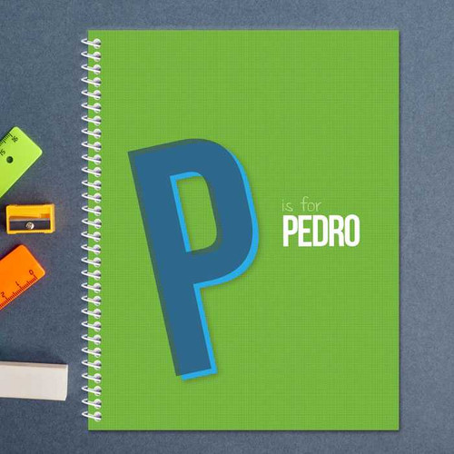 Double Initial Green Kids Notebook