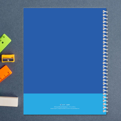 linen blue letter personalized notebook for kids