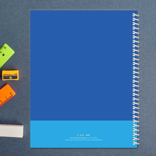 linen blue letter personalized notebook for kids