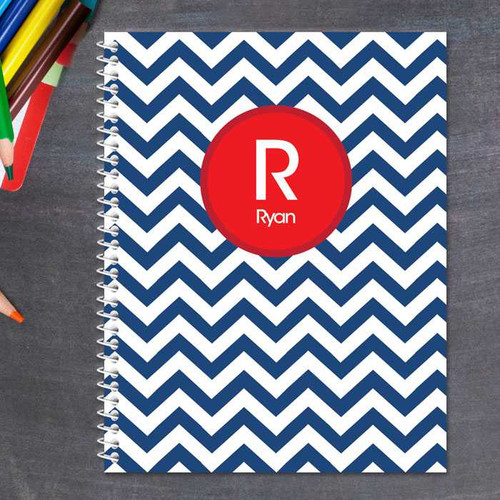 Chevron Navy and Red Kids Notebook