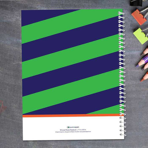 fun green initials personalized notebook for kids