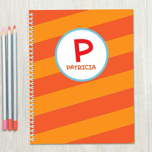 Fun Initials Orange Kids Notebook