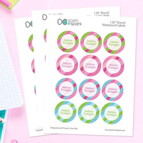 Cute Stripe Pattern Waterproof Labels for Kids