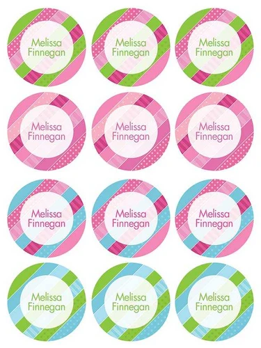Cute Stripe Pattern Waterproof Labels for Kids (Set of 48)