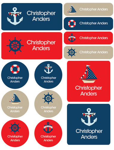 Sail Away Waterproof Labels Variety Pack (Set of 56)