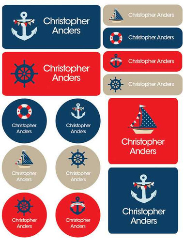 Sail Away Waterproof Labels Variety Pack (Set of 56)
