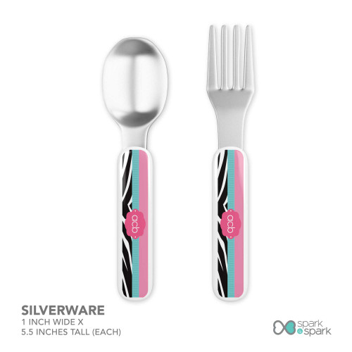 Zebra And Pink Custom Plate for Girls