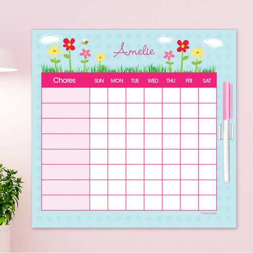 Spring Flowers Chore Chart For Kids