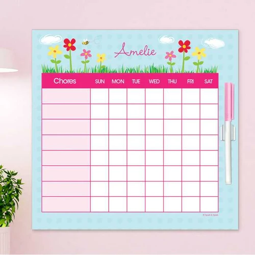 Spring Flowers Chore Chart For Kids