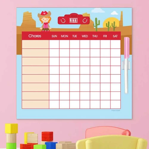 Cowgirl Blonde Weekly Chore Chart