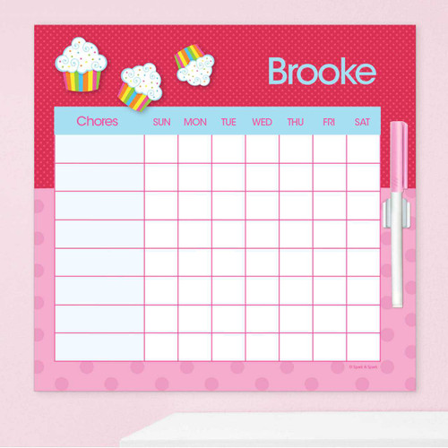 Rainbow Cupcake Weekly Chore Chart
