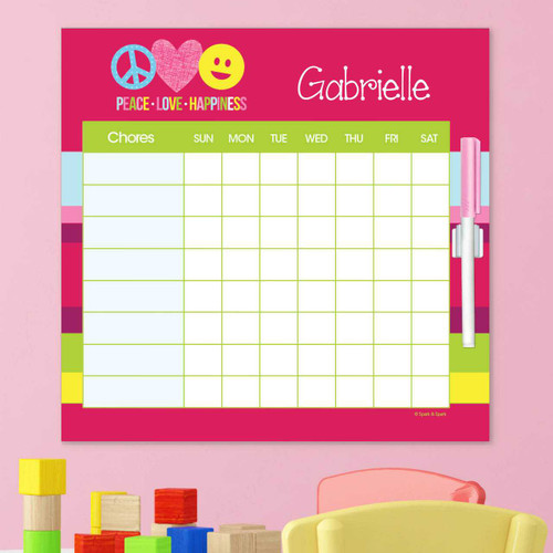 Peace & Love Signs Childrens Chore Chart