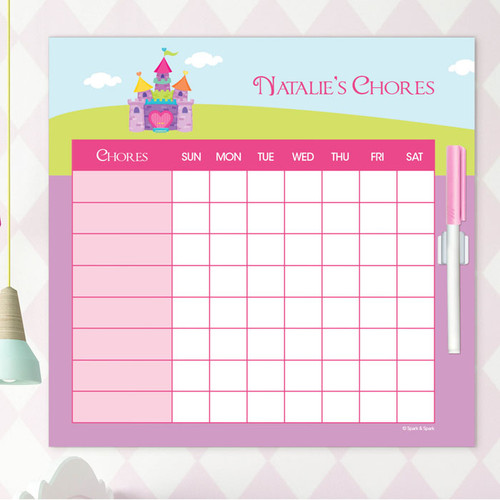 Pretty Heart Castle Chore List For Kids