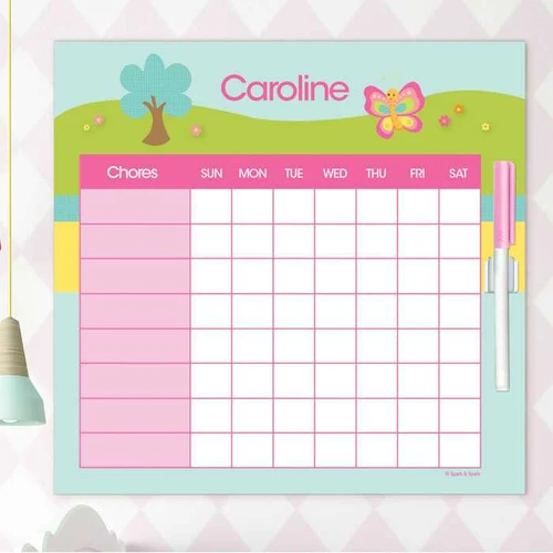 Cute And Sweet Butterfly Chore Chart For Teens