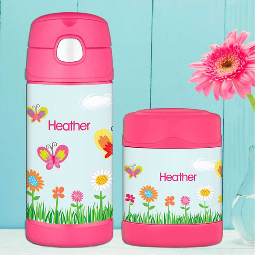 A Butterfly Field Thermos Bottle
