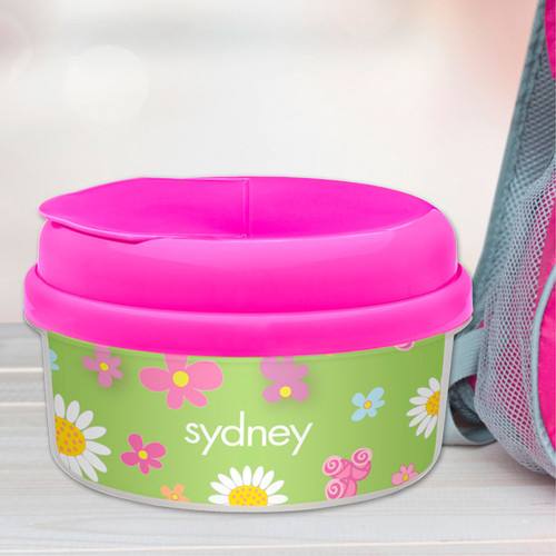 Field Of Flowers Green Custom Snack Bowl