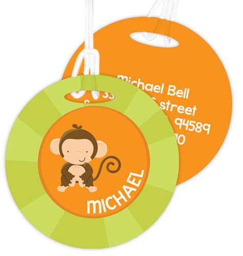 Cute Baby Monkey Kids Luggage Tags