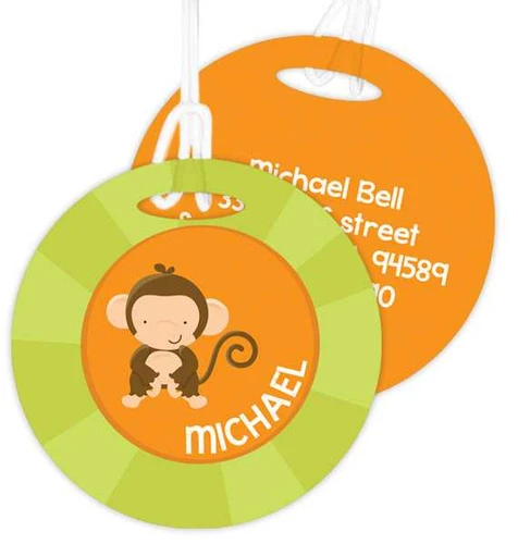 Cute Baby Monkey Kids Luggage Tags