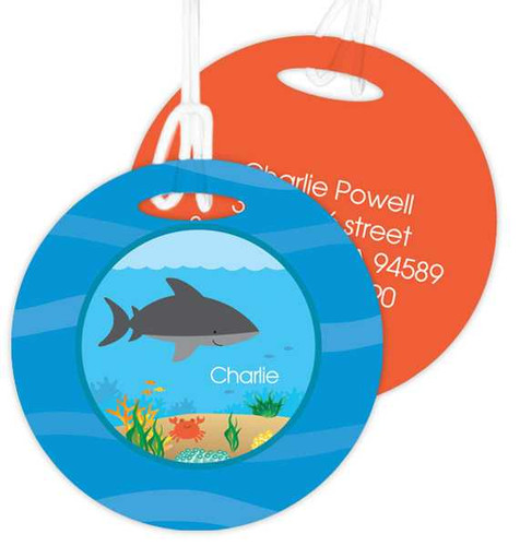 Shark Waves Kids Bag Tags
