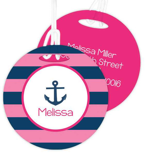 Let's Sail - Pink Bag Tag
