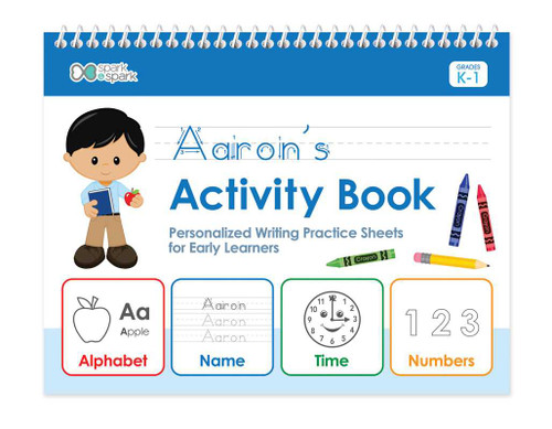 Personalized Writing Book with Black Hair Boy