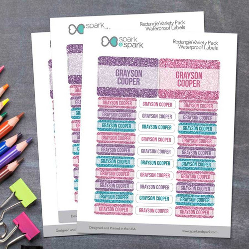 Glitter Shades - Purple Labels Rectangular Pack