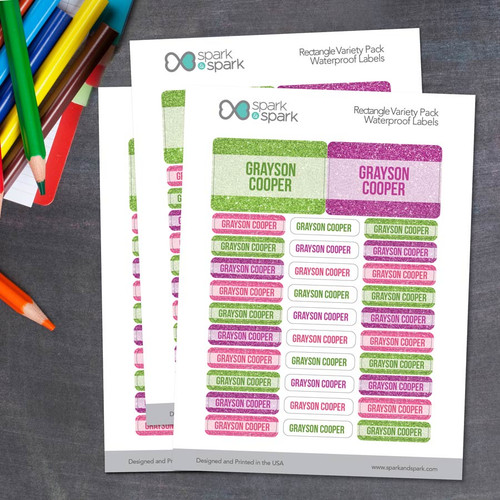 Glitter Shades - Yellow Labels Rectangular Pack