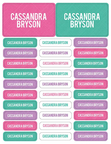 Linen Girl Shades Purple Labels Rectangular Pack (Set of 128)