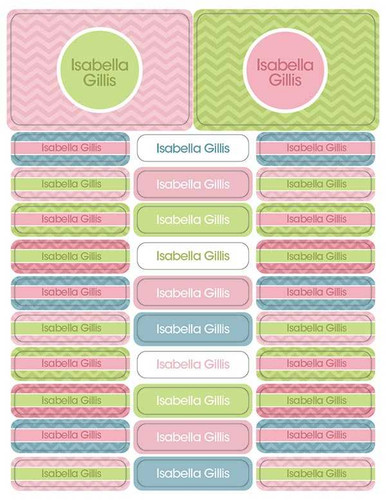 Classic Chevron Labels Rectangular Pack (Set of 128)