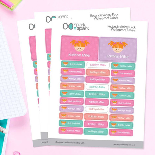 Just Like Me Waterproof Rectangular Labels for Kids (Set of 128)