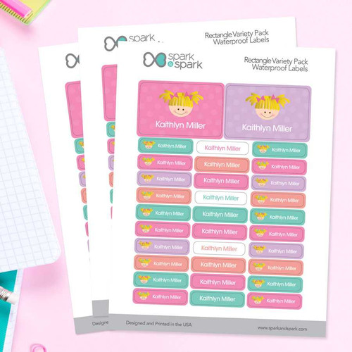 Just Like Me Waterproof Rectangular Labels for Kids