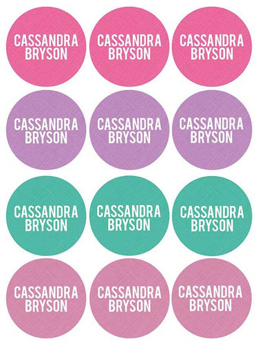 Linen Girl Shades Purple Waterproof Labels for Kids (Set of 48)