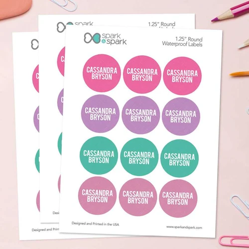 Linen Girl Shades - Purple Waterproof Labels for Kids