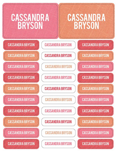 Linen Girl Shades Pink Labels Rectangular Pack (Set of 128)