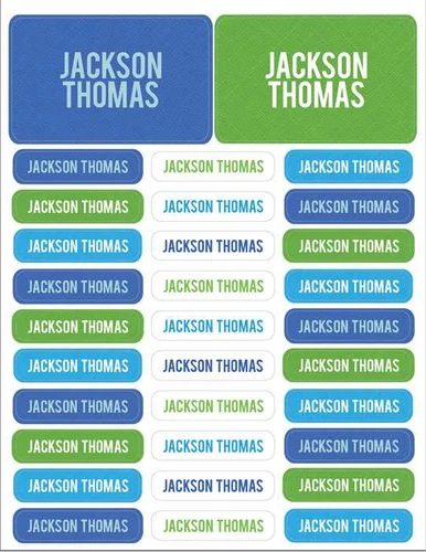 Linen Boy Shades Blue Labels Rectangular Pack (Set of 128)
