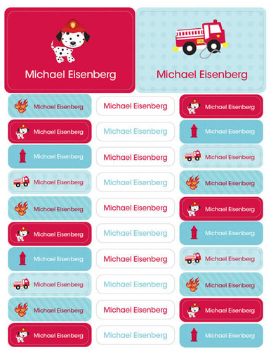 Firefighter Labels Rectangular Pack (Set of 128)