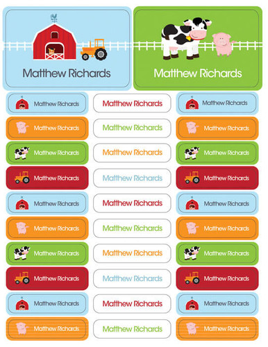 Farm Life Labels Rectangular Pack (Set of 128)