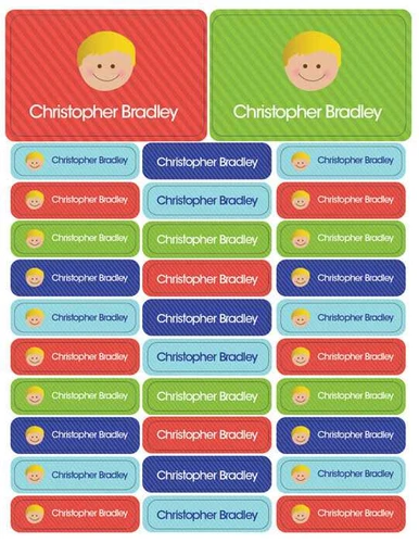 Just Like Me Boy Labels Rectangular Pack (Set of 128)