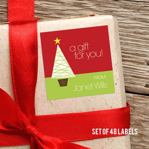 A Modern Kind Of Tree Gift Label