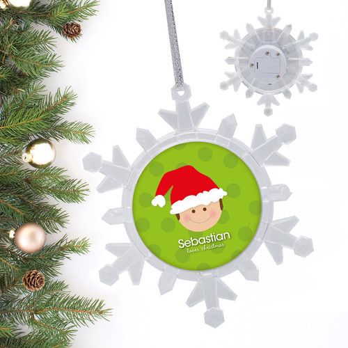 Boy In Santa's Hat Ornament