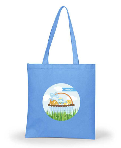 A Cute Blue Easter Basket Personalized Easter Basket