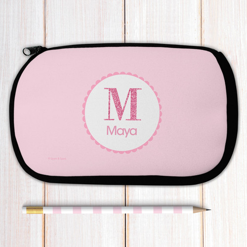 A Shiny Pink Letter Pencil Case