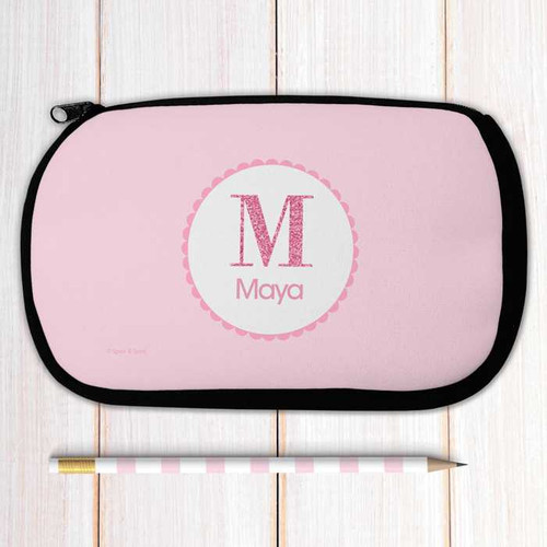 A Shiny Pink Letter Pencil Case