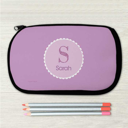 A Shiny Purple Letter Pencil Case