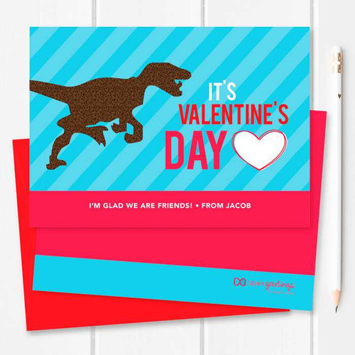 Colorful Dinosaur Valentine Cards | Dino Love