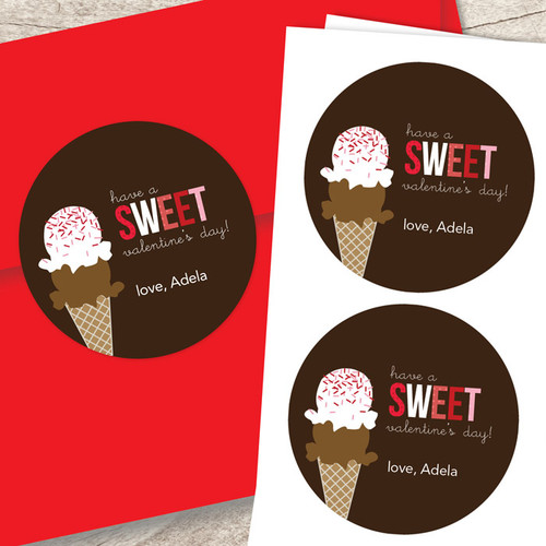 Sweet Valentine's Day Custom Stickers