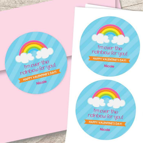 Colorful Rainbow Valentine Address Labels